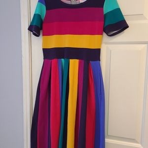 Lularoe Amelia spring summer stripe dress Medium